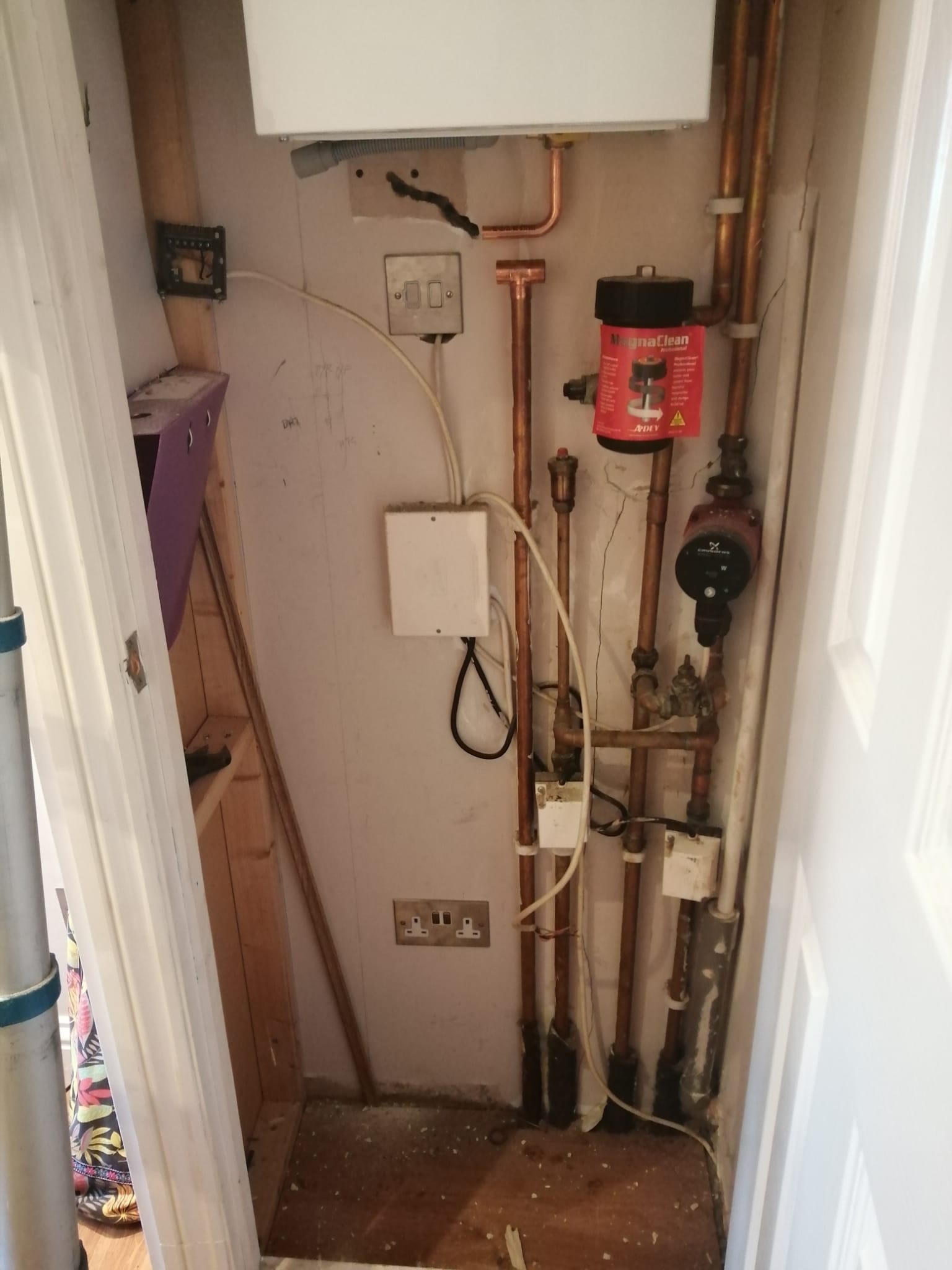 pipes attached with wall